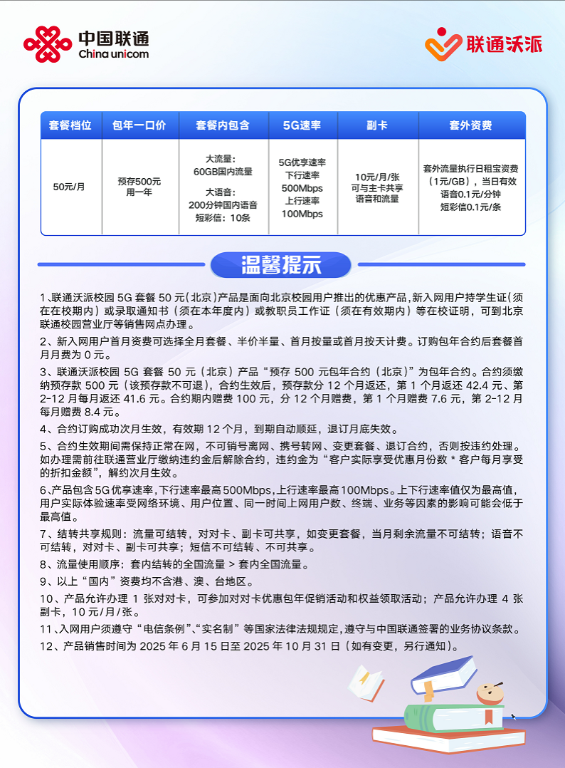 2025年北京联通校园卡办理避坑指南及补贴领取攻略
