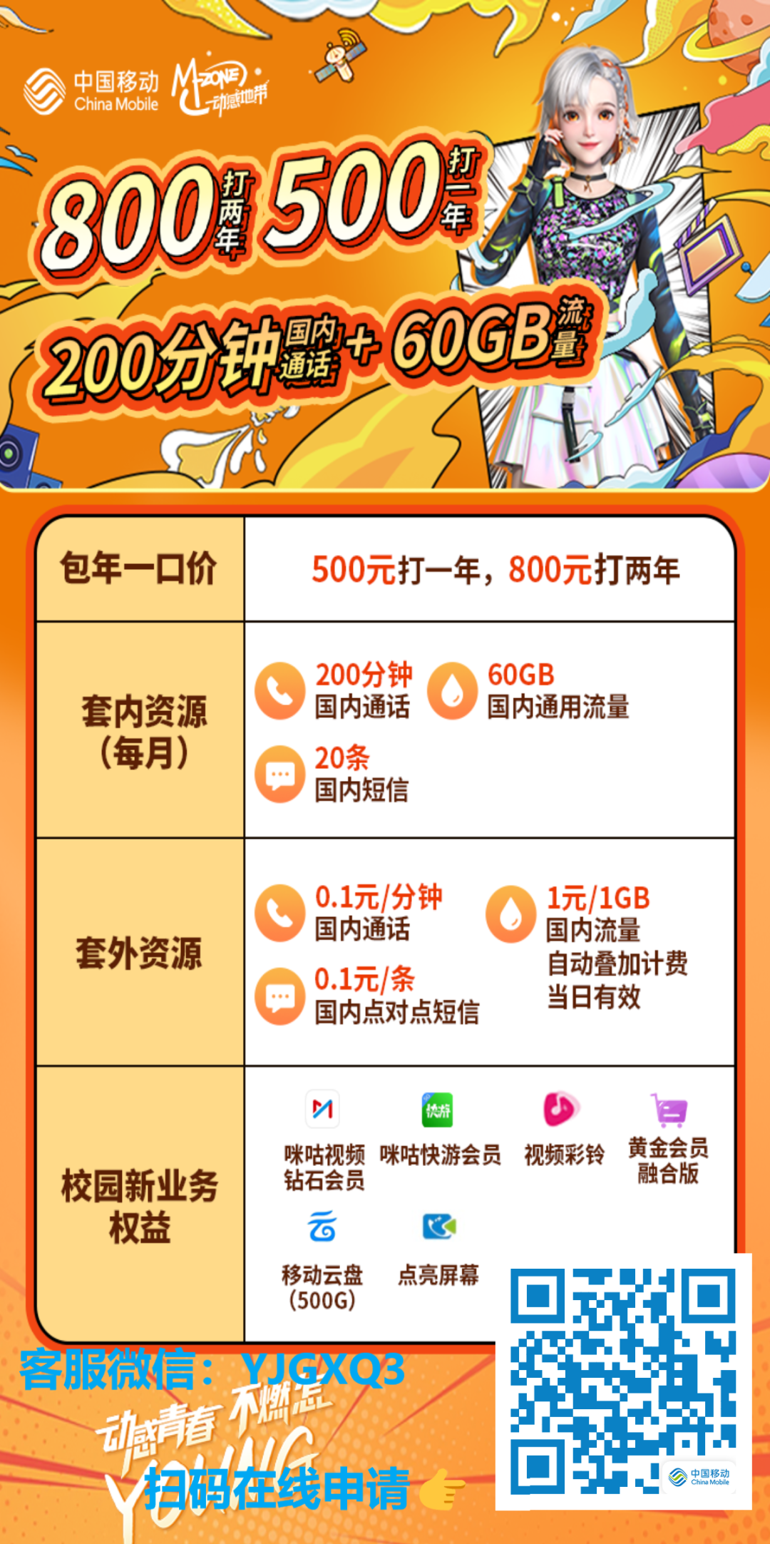 2025北京移动校园卡188稀缺号段开放办理!套餐全新升级